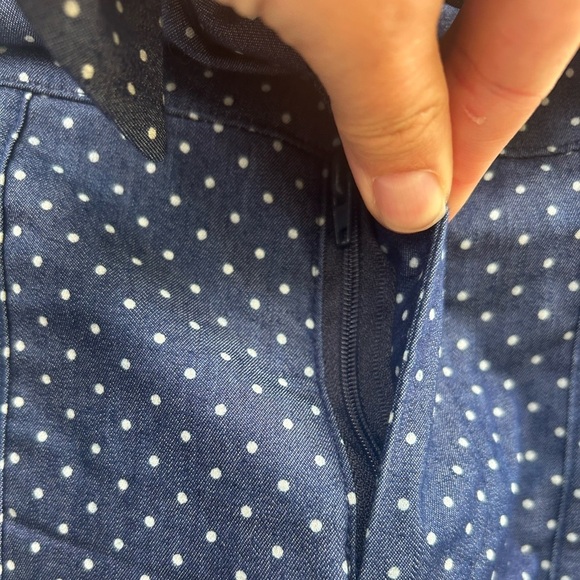 Bergstrom wide leg blue polka dot tie trouser, size 8 - Picture 7 of 10